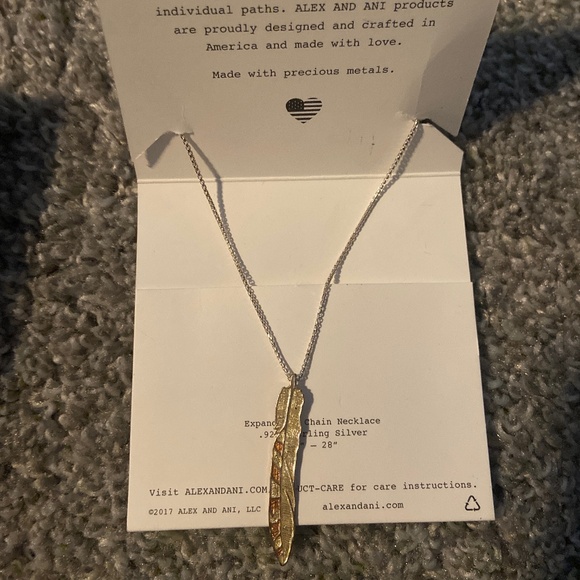 Alex and Ani Jewelry - Alex And Ani Silver Feather Necklace Spiritual Armor (New With Box)
